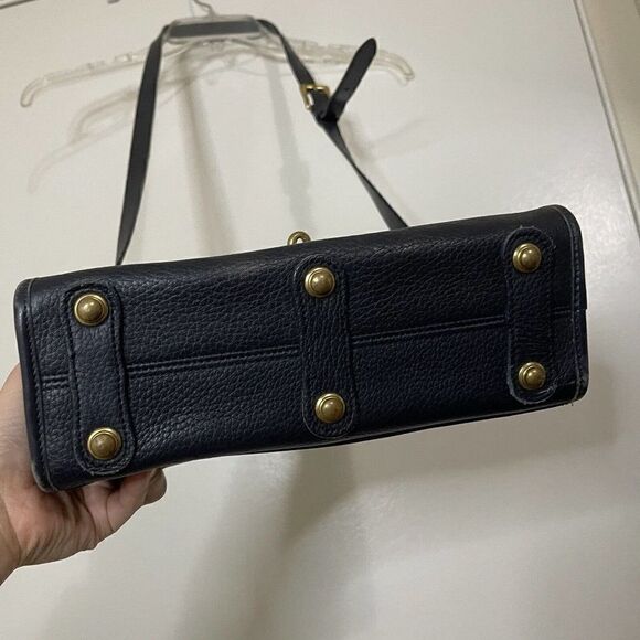 Vintage Dooney & Bourke blue black arrowhead essex leather shoulder cross body - Picture 10 of 16